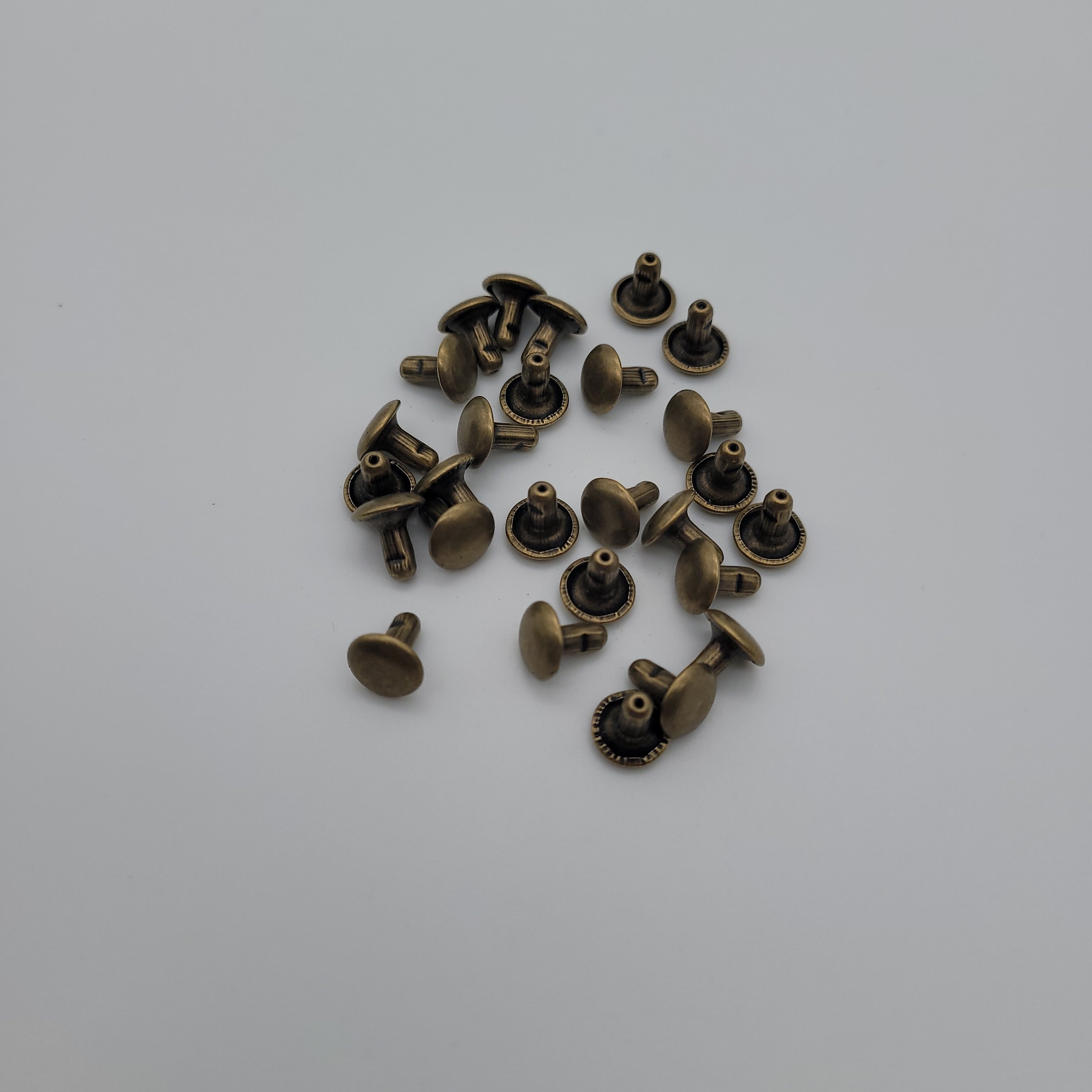 60 sets of High Quality Pure Brass Rivets, 6mm, 8mm Rivets, Brass Surf